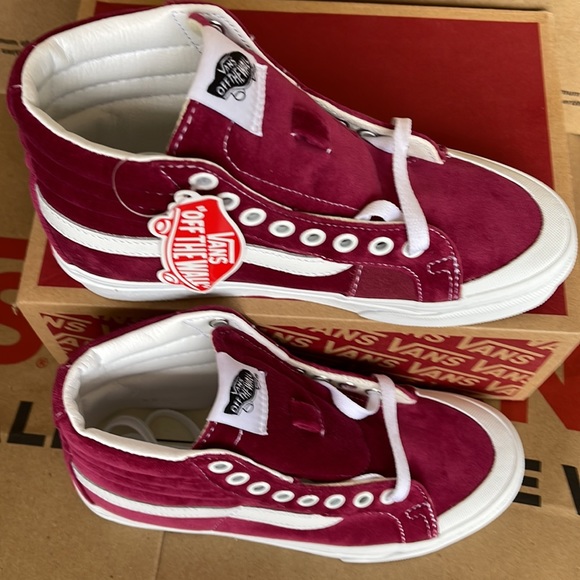 Vans Sk8-Hi Reissue 13 Velvet Beet Red/True White sneakers WMNS - Picture 3 of 16